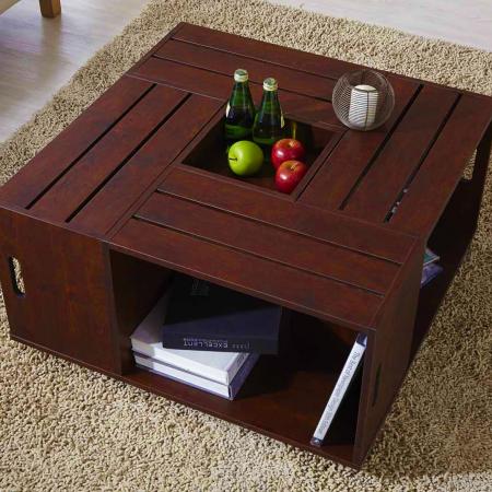 Vintage notenhouten salontafel